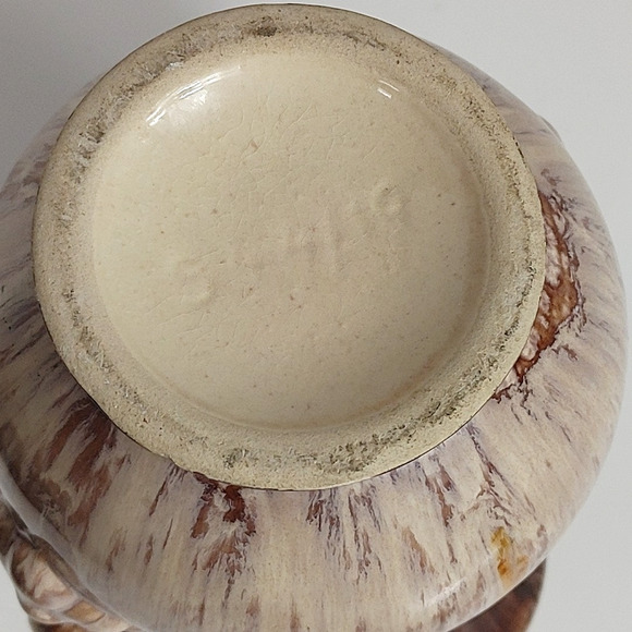 Vintage Jasba Keramik Drip Glaze Double Handled 8" Ceramic Vase Brown 544/19 - Picture 7 of 8